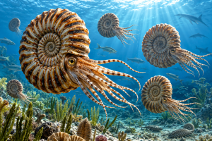 Sunlit Prehistoric Ammonite Reef | Fossils for Sale Vascoceras Ammonite Fossil For Sale