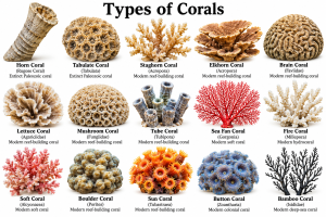 Types of Corals Identification Chart | Fossils for Sale Types of Corals