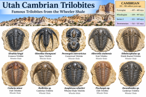 Utah Cambrian Trilobite Chart | Fossils for Sale Utah Cambrian Trilobite Chart